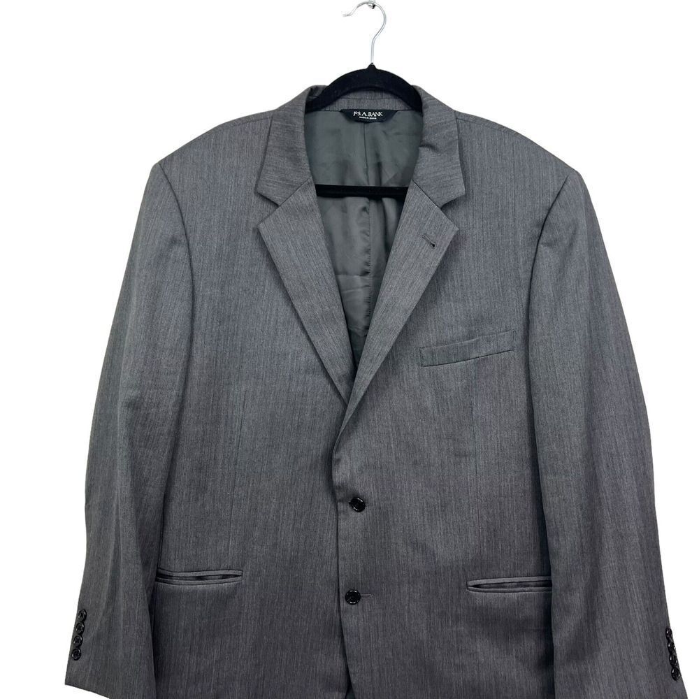 Jos A Bank Signature Collection Mens Blazer Wool Notch Button‎ Vented Gray 48R - Picture 2 of 7